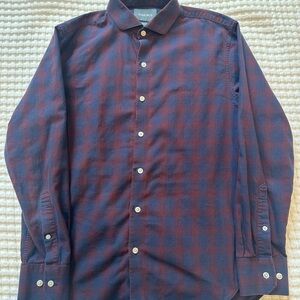 Bonobos Men's Plaid Button Down Shirt Tailored Slim Fit Medium Short